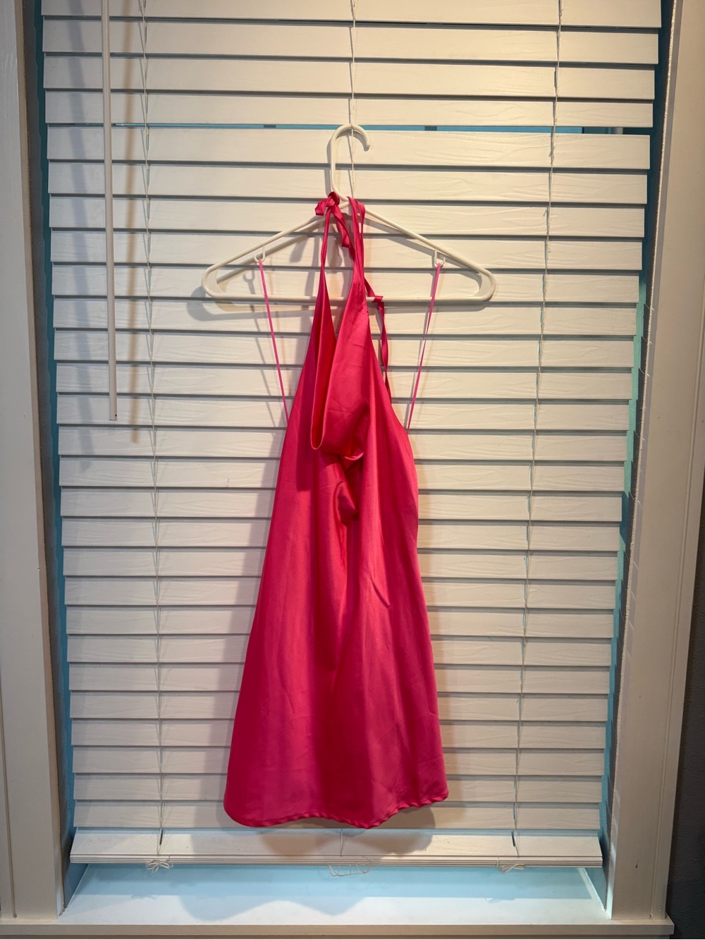 glam Hot Pink Halter Mini Dress